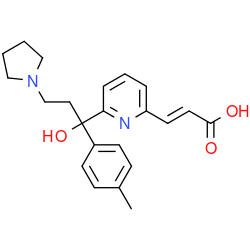 Chemical structure of (E)-3-(6-(1-(4-Tolyl)-1-hydroxy 3-pyrrolidino-propyl)-2-pyridyl)acrylic Acid (CAS 93962-64-2)